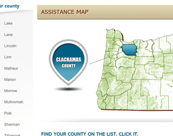 Photo grab of assistance map webpage
