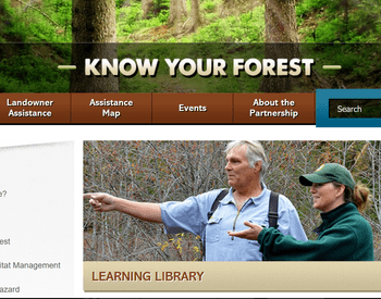 Photo grab of learning library webpage