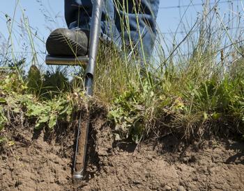 Cut away view of soil sampling probe