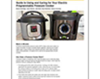 Cover image of "Guide to Using and Caring for your Electric Pressure Cooker" publication