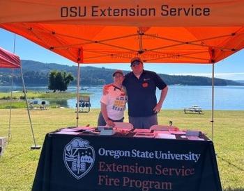 OSU Extension table at the Fire Aware event at Hagg Lake, 2024