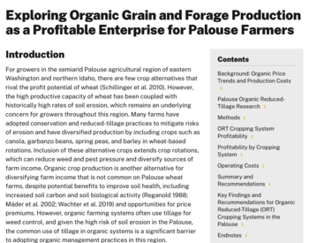 Cover image of "Exploring Organic Grain and Forage Production as a Profitable Market for Palouse Farmers"