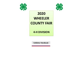 Wheeler County 4 H Fair Book