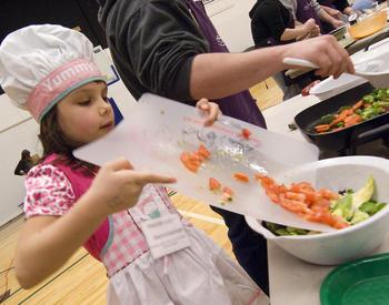Child preparing food