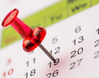 Calendar image with a pushpin