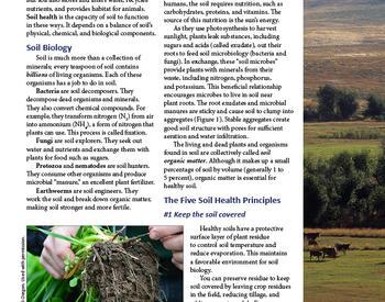 This is the cover of Living on the Land: Soil Health Principles