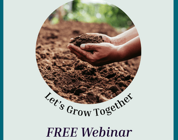 Hands cupped holding soil, on promotional flyer for "Regenerate Your Garden" flier.